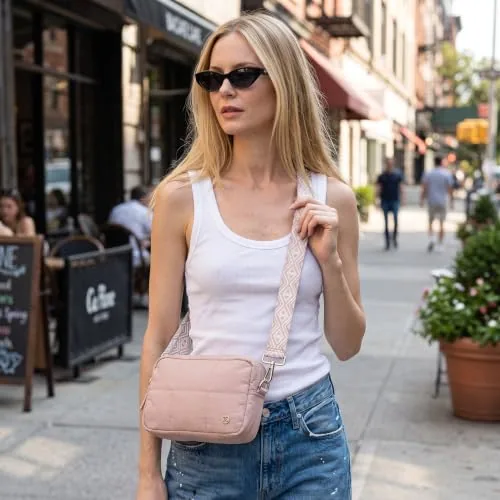 Guitar Strap Crossbody Bag in Blush Pink, view 2
