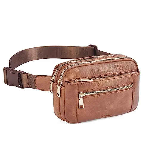 Vegan Leather Belt Bag in Brown