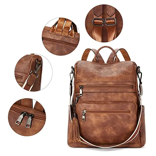 Backpack Purse in Brown, view 4