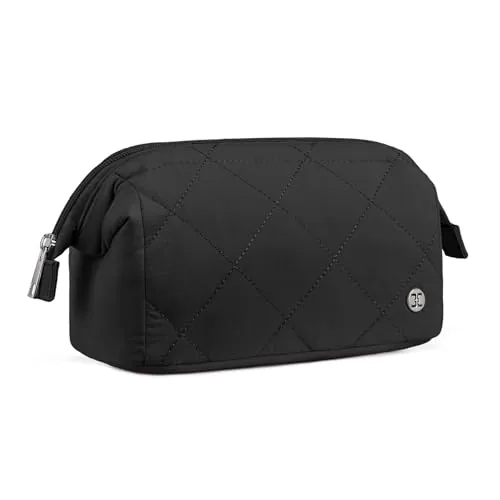 PVC Puffer Makeup Bag in Black