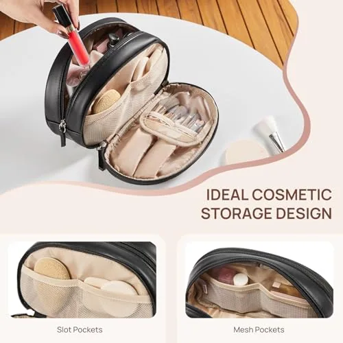 Medium Makeup Bag in Black, view 3