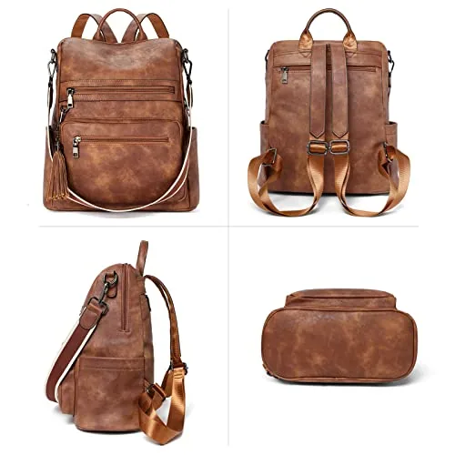 Backpack Purse in Brown, view 3