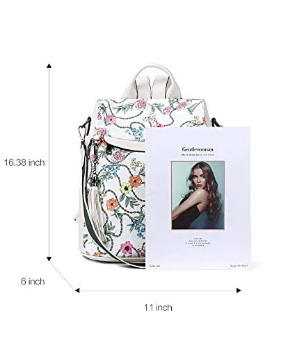 Tassel Backpack Purse in Floral, view 3