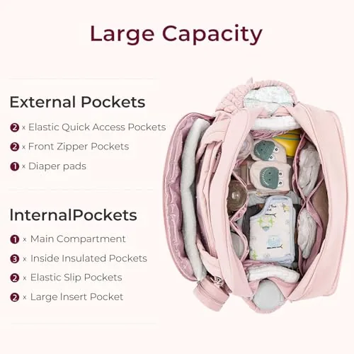 Diaper Tote in Pink, view 4