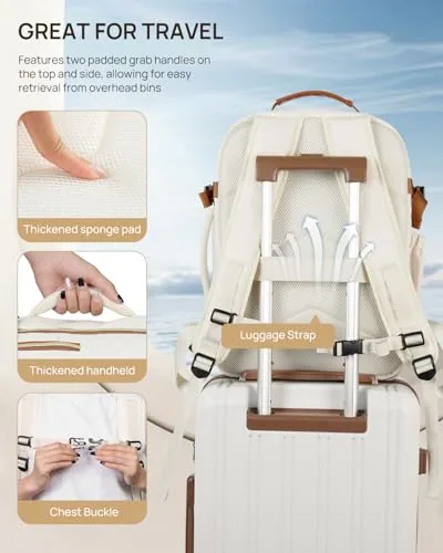 Travel Backpack in Beige Brown, view 3