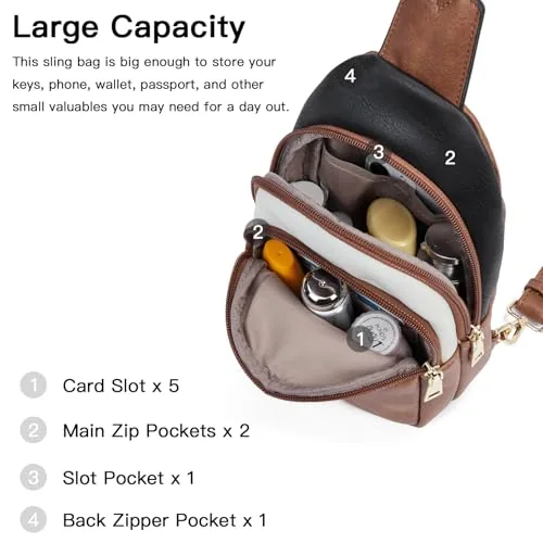 Crossbody Bag in Black with Brown, view 2