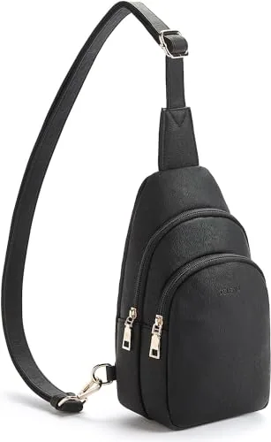 Leather Sling Bag in Black