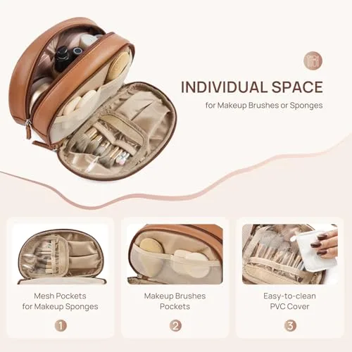 Medium Makeup Bag in Brown, view 2