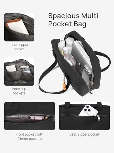 Nylon Shoulder Bag in Black, view 4