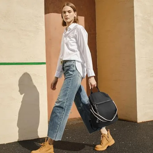 Tassel Backpack Purse in Pure Black, view 2