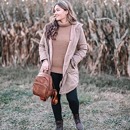Small Backpack Purse in Brown, view 2