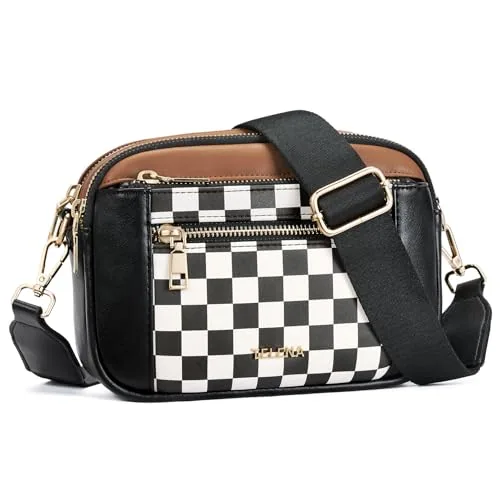 Small Crossbody Bag in Checkered Black