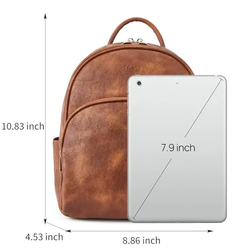 Small Backpack Purse in Brown, view 3