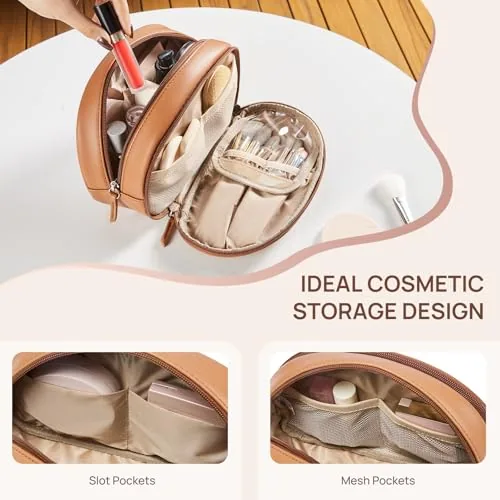 Medium Makeup Bag in Brown, view 3