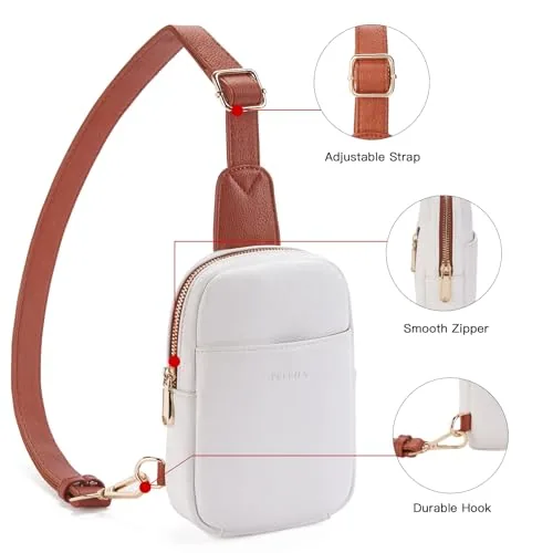 Travel Crossbody Bag in Beige with Brown, view 4